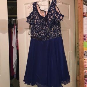 Blue/cream formal dress